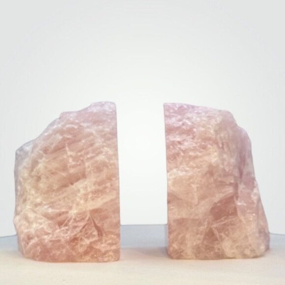 Pink Crystal Bookends, Rose Quartz, Natural Characteristics, Unique Bookends(AF) - Picture 8 of 10